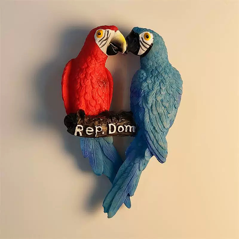Dominican Republic Macaw Pair Fridge Magnet
