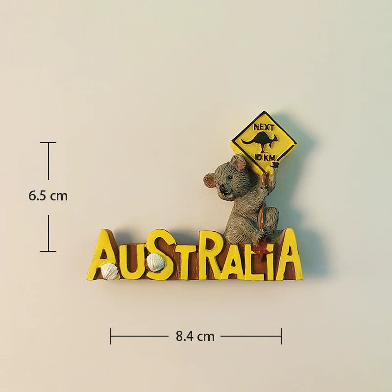 Australia Letters Koala + Kangaroo Sign Fridge Magnet