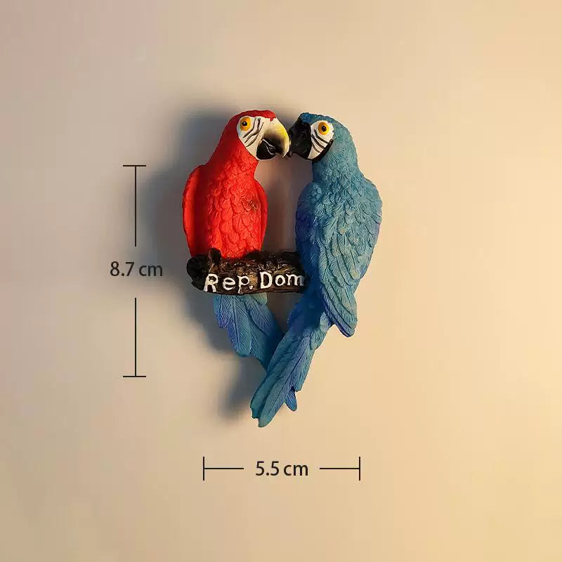 Dominican Republic Macaw Pair Fridge Magnet