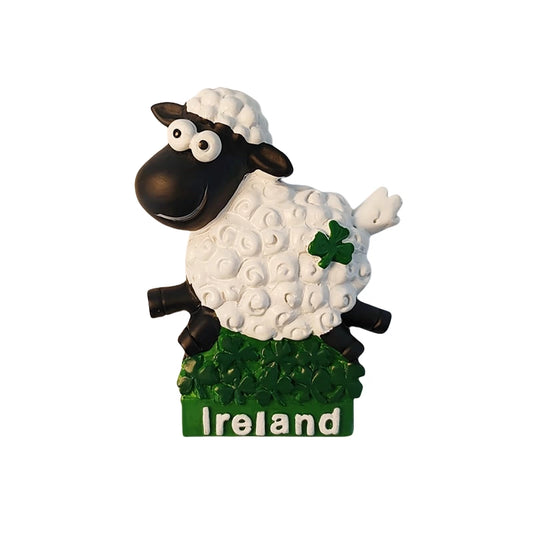 Ireland Sheep and Shamrock Fridge Magnet