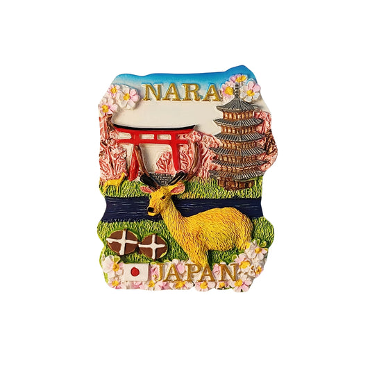 Nara Sika Deer + Pagoda Japan Fridge Magnet