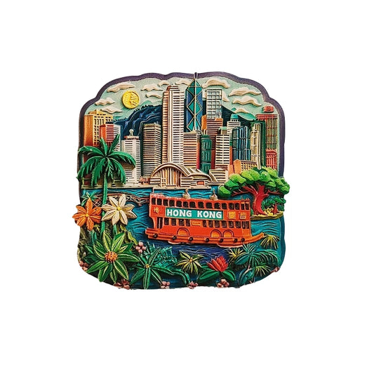 Hong Kong Skyline & Star Ferry Fridge Magnet