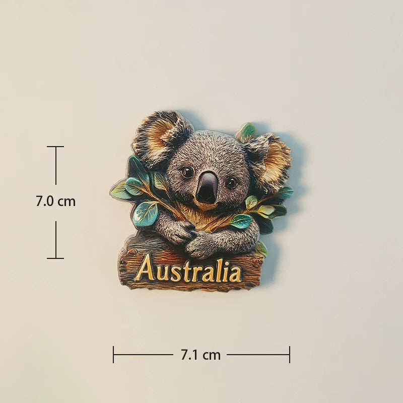 Koala on Eucalyptus Australia Fridge Magnet