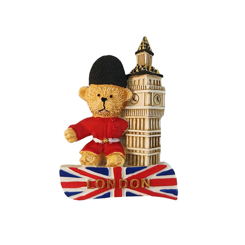 London Teddy Bear and Big Ben Fridge Magnet (UK)