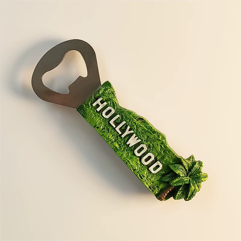 Hollywood Sign Bottle Opener Fridge Magnet (USA)
