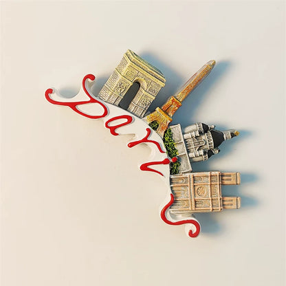 Paris Landmarks Collage Fridge Magnet (France)
