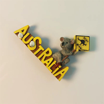 Australia Letters Koala + Kangaroo Sign Fridge Magnet