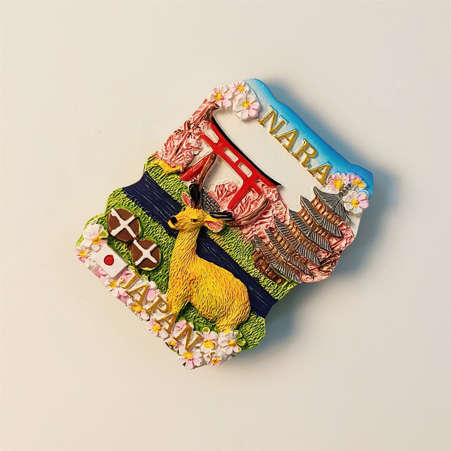 Nara Sika Deer + Pagoda Japan Fridge Magnet