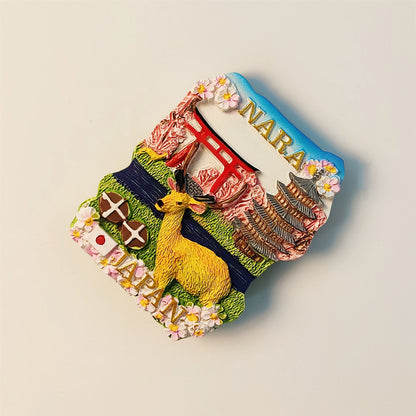 Nara Sika Deer + Pagoda Japan Fridge Magnet