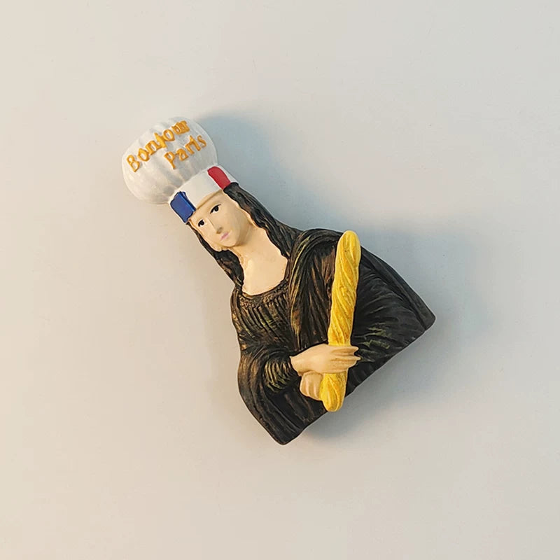 Paris Mona Lisa Bonjour Fridge Magnet (France)