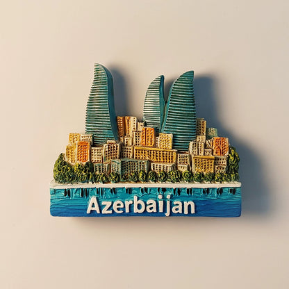 Baku Flame Towers Fridge Magnet (Azerbaijan)