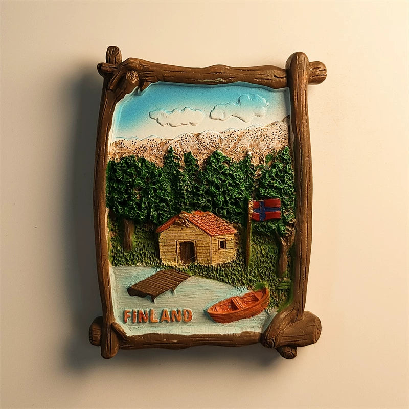 Finland Lakeside Cabin Fridge Magnet