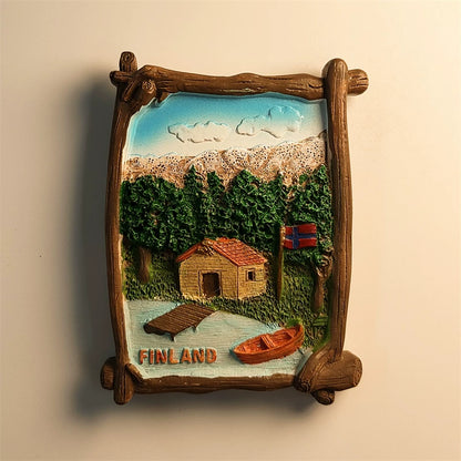 Finland Lakeside Cabin Fridge Magnet