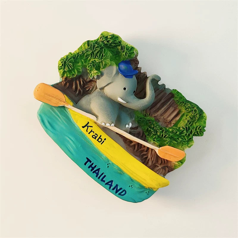 Krabi Elephant in Canoe Fridge Magnet (Thailand)