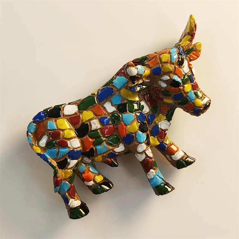 Barcelona Mosaic Bull Fridge Magnet (Spain)