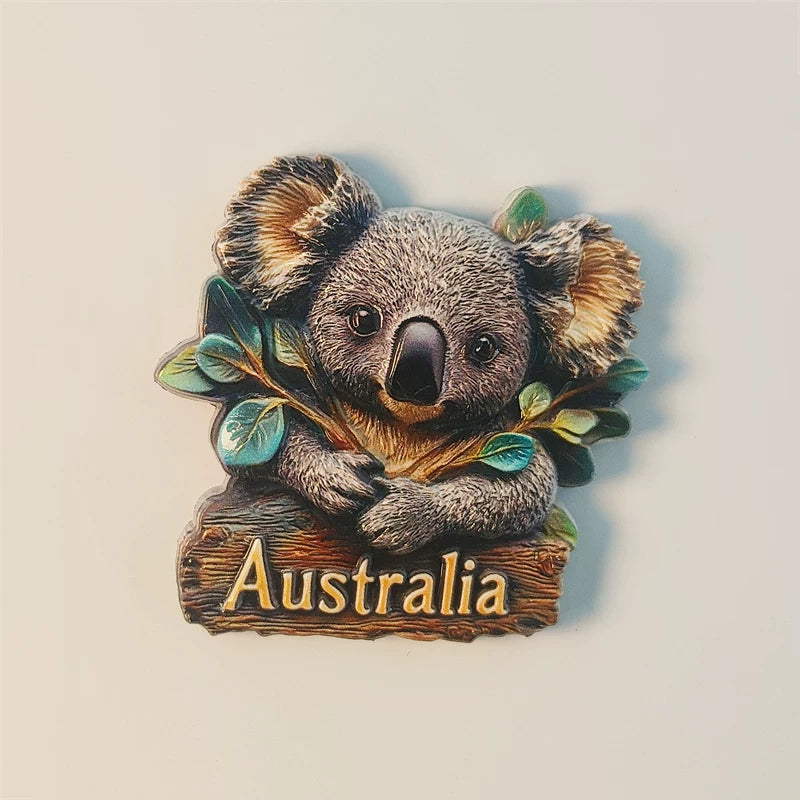 Koala on Eucalyptus Australia Fridge Magnet