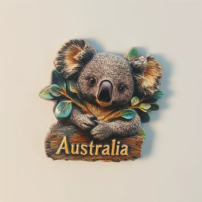 Koala on Eucalyptus Australia Fridge Magnet