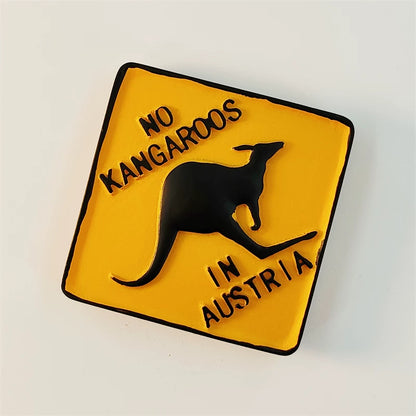 Austria No Kangaroos Sign Fridge Magnet