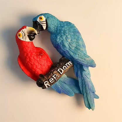 Dominican Republic Macaw Pair Fridge Magnet