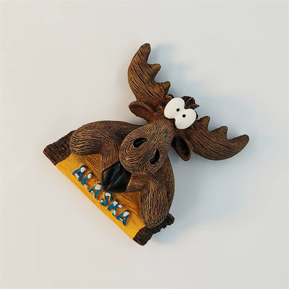 Alaska Moose Head Fridge Magnet (USA)