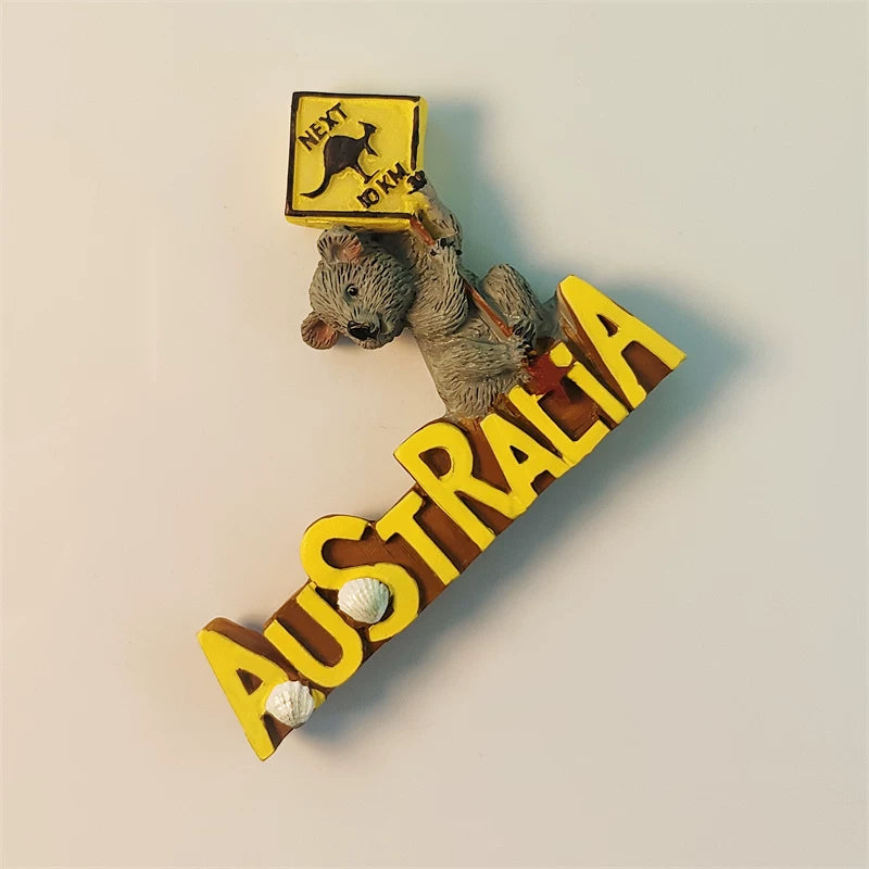Australia Letters Koala + Kangaroo Sign Fridge Magnet