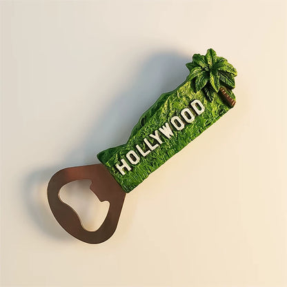 Hollywood Sign Bottle Opener Fridge Magnet (USA)