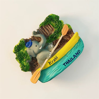 Krabi Elephant in Canoe Fridge Magnet (Thailand)