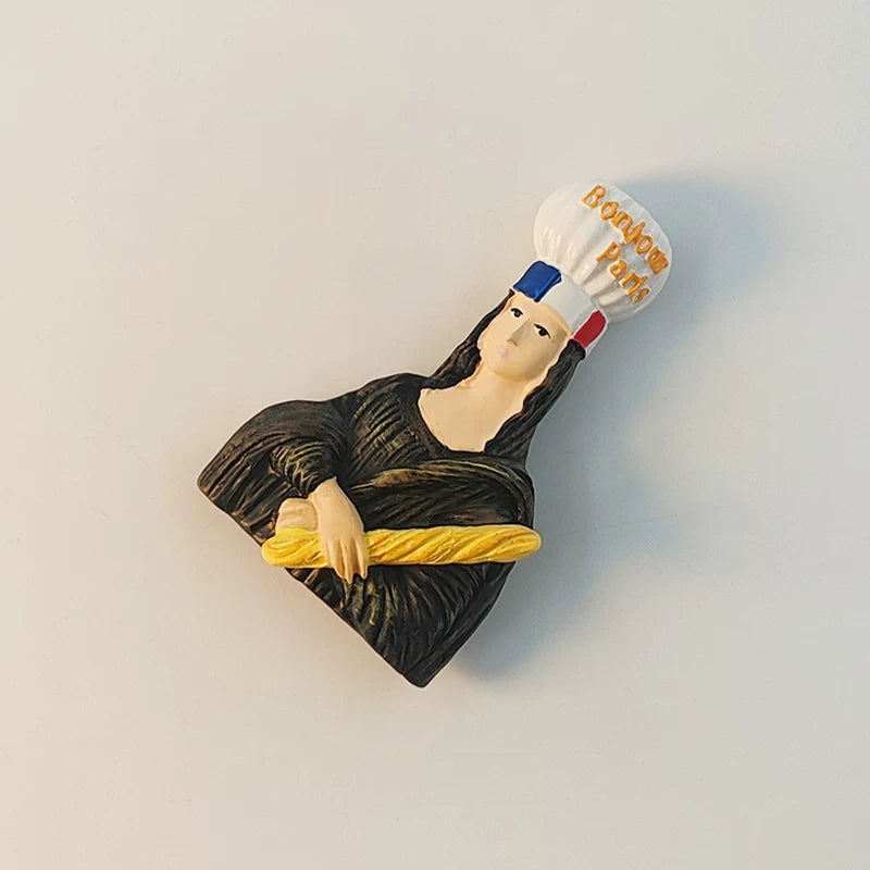 Paris Mona Lisa Bonjour Fridge Magnet (France)