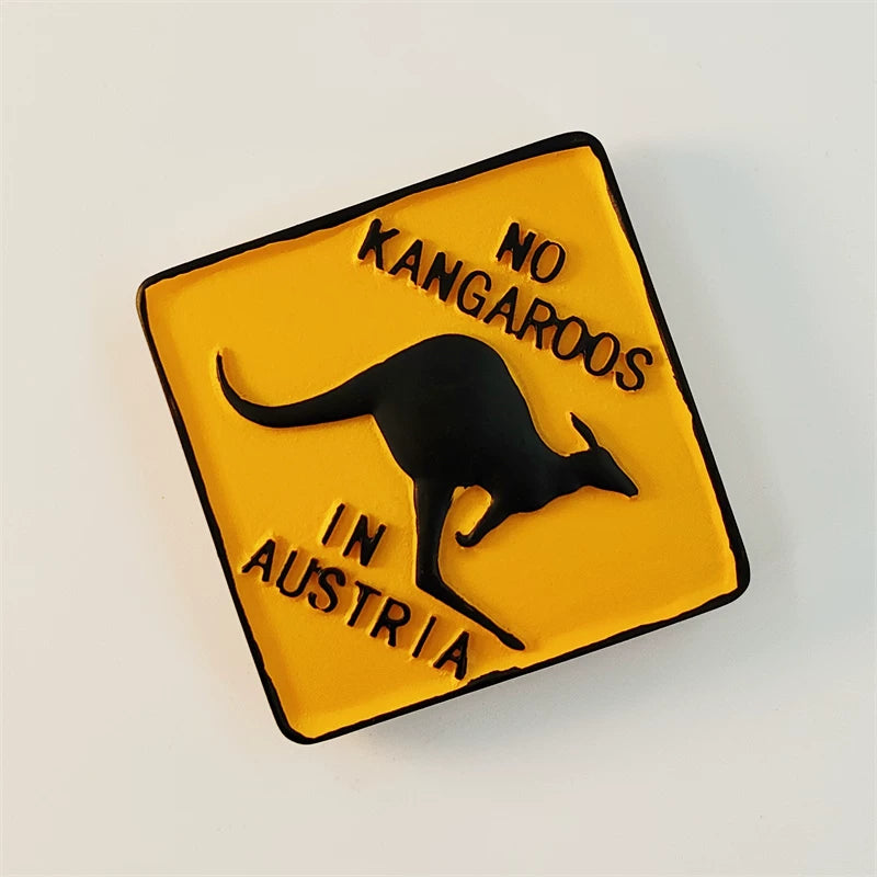 Austria No Kangaroos Sign Fridge Magnet