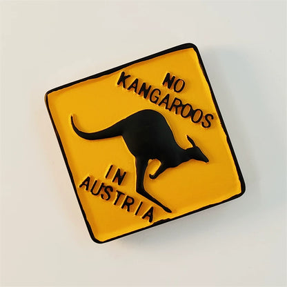 Austria No Kangaroos Sign Fridge Magnet
