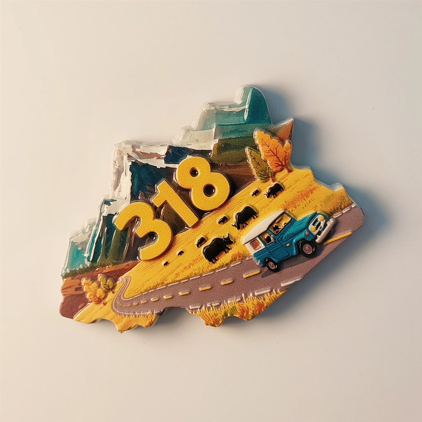 China G318 Highway Tibet Road Trip Fridge Magnet