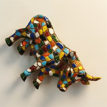 Barcelona Mosaic Bull Fridge Magnet (Spain)