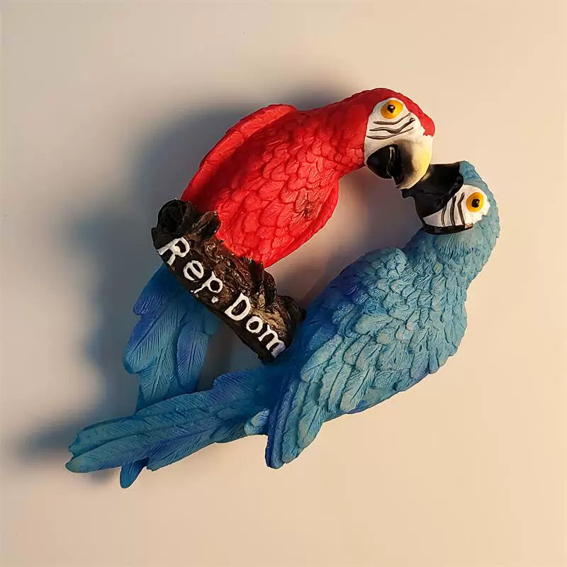 Dominican Republic Macaw Pair Fridge Magnet