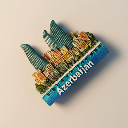 Baku Flame Towers Fridge Magnet (Azerbaijan)