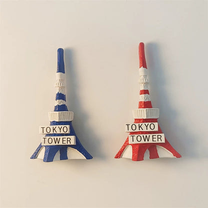 Tokyo Tower Duo - Red & Blue Set Fridge Magnet