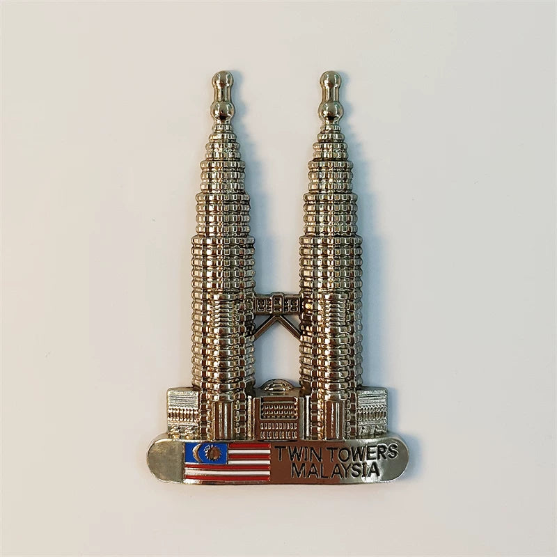 Malaysia Petronas Towers Silver Edition Fridge Magnet