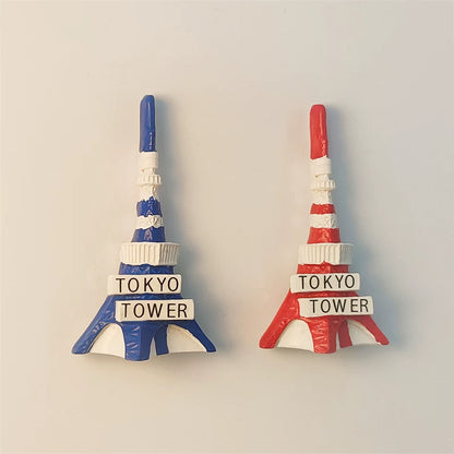 Tokyo Tower Duo - Red & Blue Set Fridge Magnet
