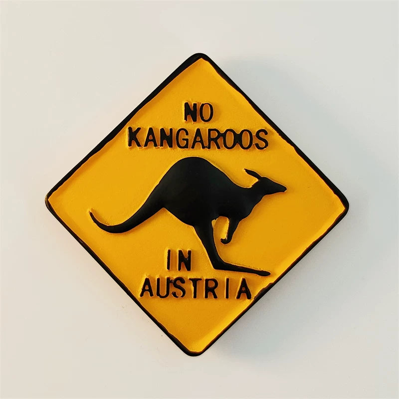 Austria No Kangaroos Sign Fridge Magnet