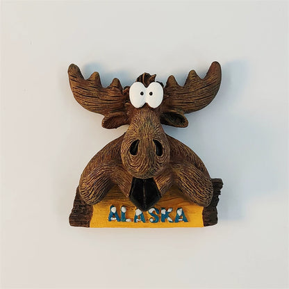 Alaska Moose Head Fridge Magnet (USA)