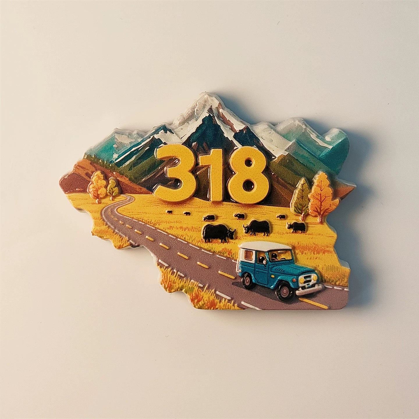 China G318 Highway Tibet Road Trip Fridge Magnet