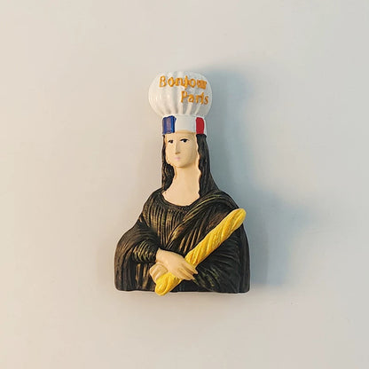 Paris Mona Lisa Bonjour Fridge Magnet (France)