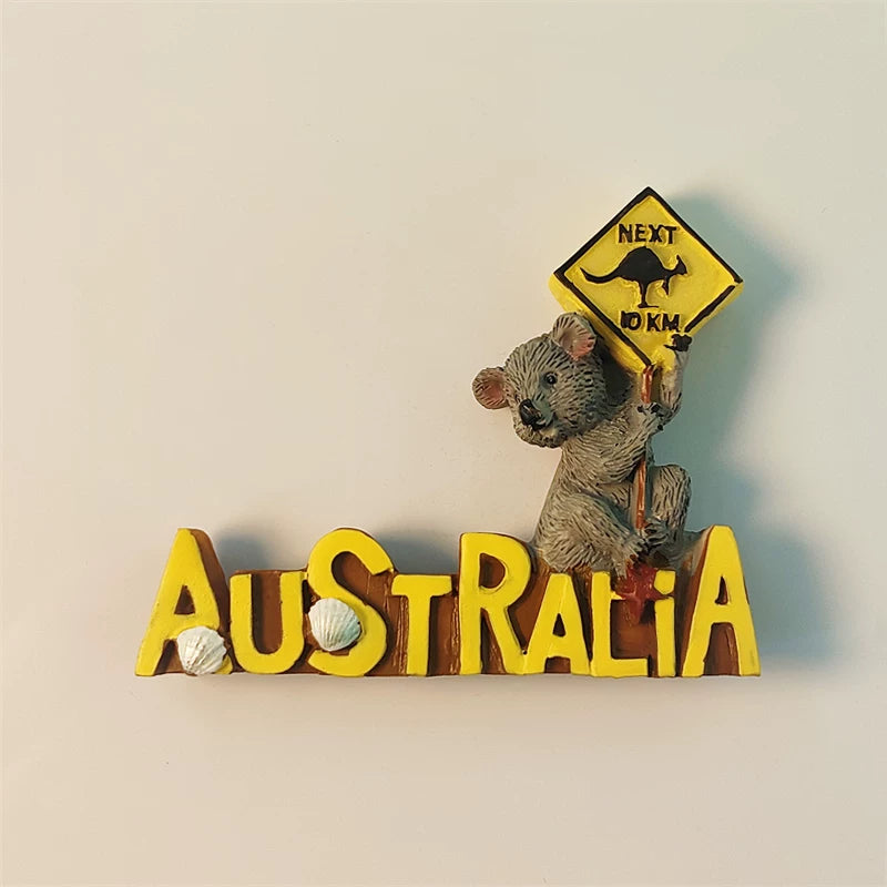 Australia Letters Koala + Kangaroo Sign Fridge Magnet