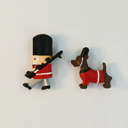London Royal Guard and Dog Fridge Magnet (UK)