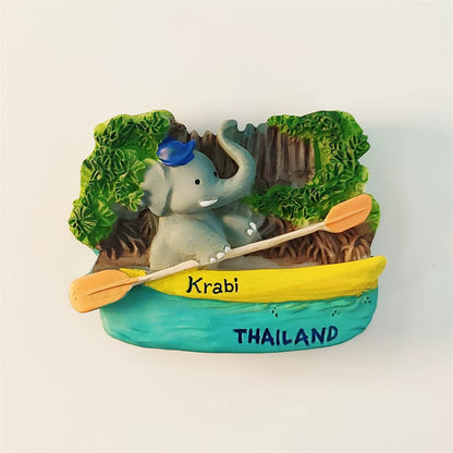 Krabi Elephant in Canoe Fridge Magnet (Thailand)
