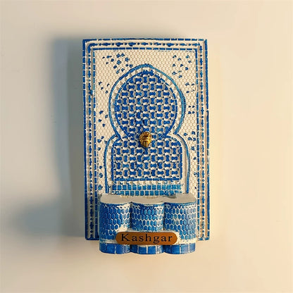 Kashgar Blue Mosaic Mihrab Fridge Magnet