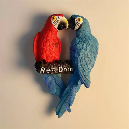 Dominican Republic Macaw Pair Fridge Magnet