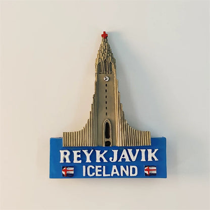 Reykjavík Hallgrímskirkja Church Fridge Magnet (Iceland)
