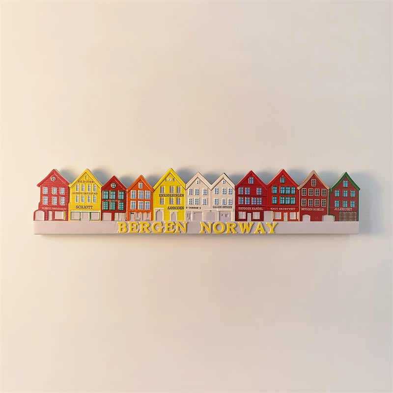 Bergen Bryggen Colored Houses Fridge Magnet (Norway)