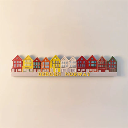 Bergen Bryggen Colored Houses Fridge Magnet (Norway)