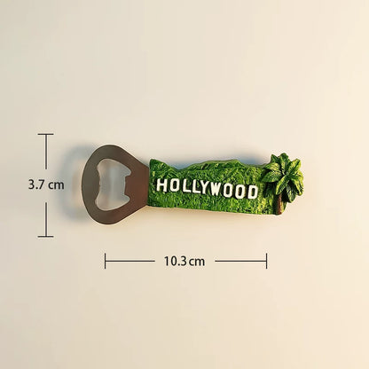 Hollywood Sign Bottle Opener Fridge Magnet (USA)